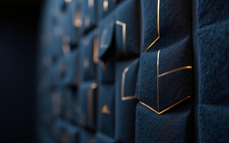 Panel acústico en estudio de grabación